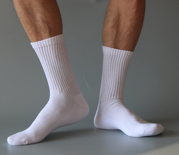 Cotton Thickened Socks Loose Towel Athletic Socks White 40to43