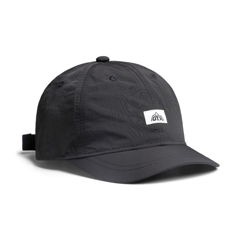 Simple Versatile American Retro Short-brim Cap Black Adjustable