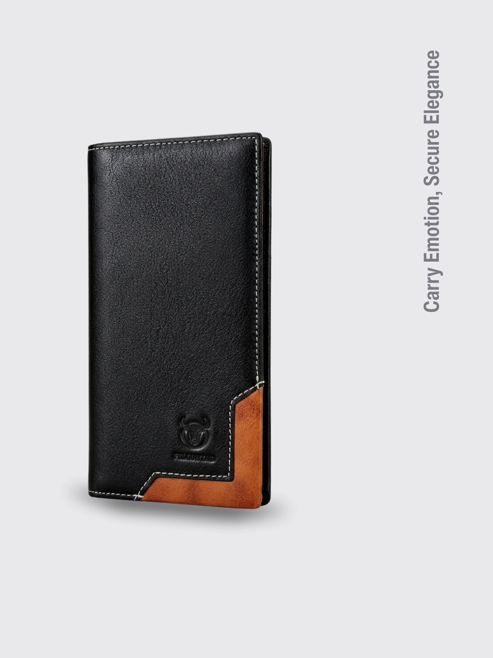 Captain Niu Oil-Waxed Leather Retro First-Layer Cowhide Bifold Large-Capacity Mens Wallet Black
