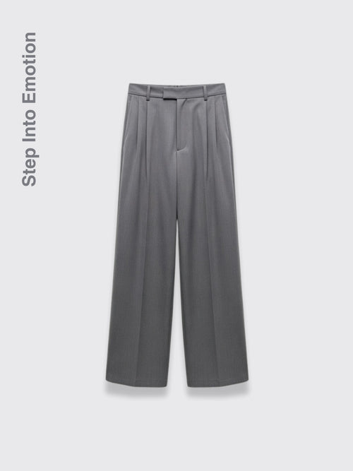 3D Tailored Pleated Pants For Men Gray 2XL