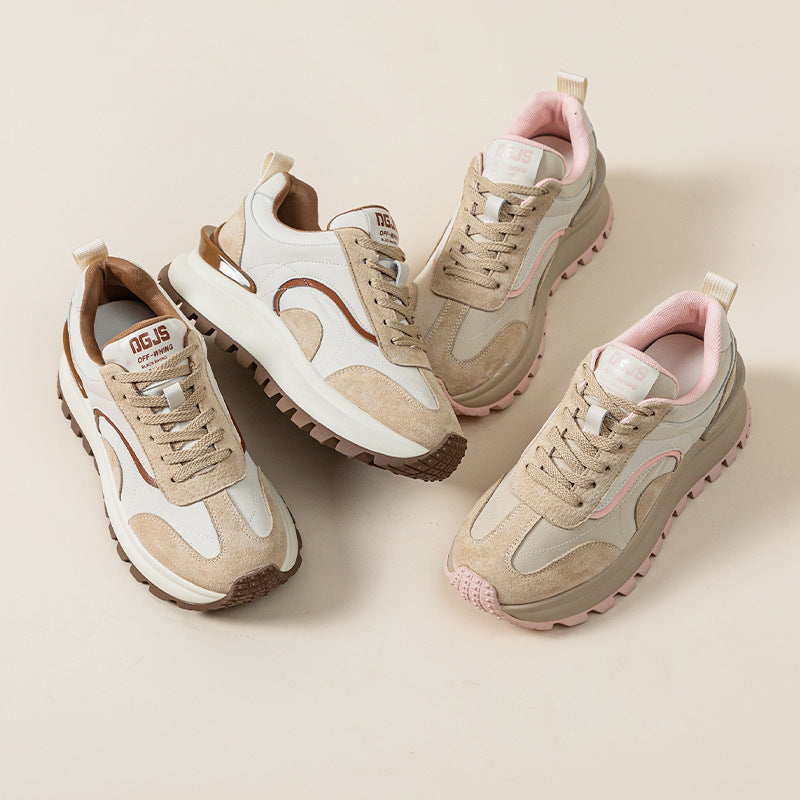 Leather Platform Sports Casual Shoes