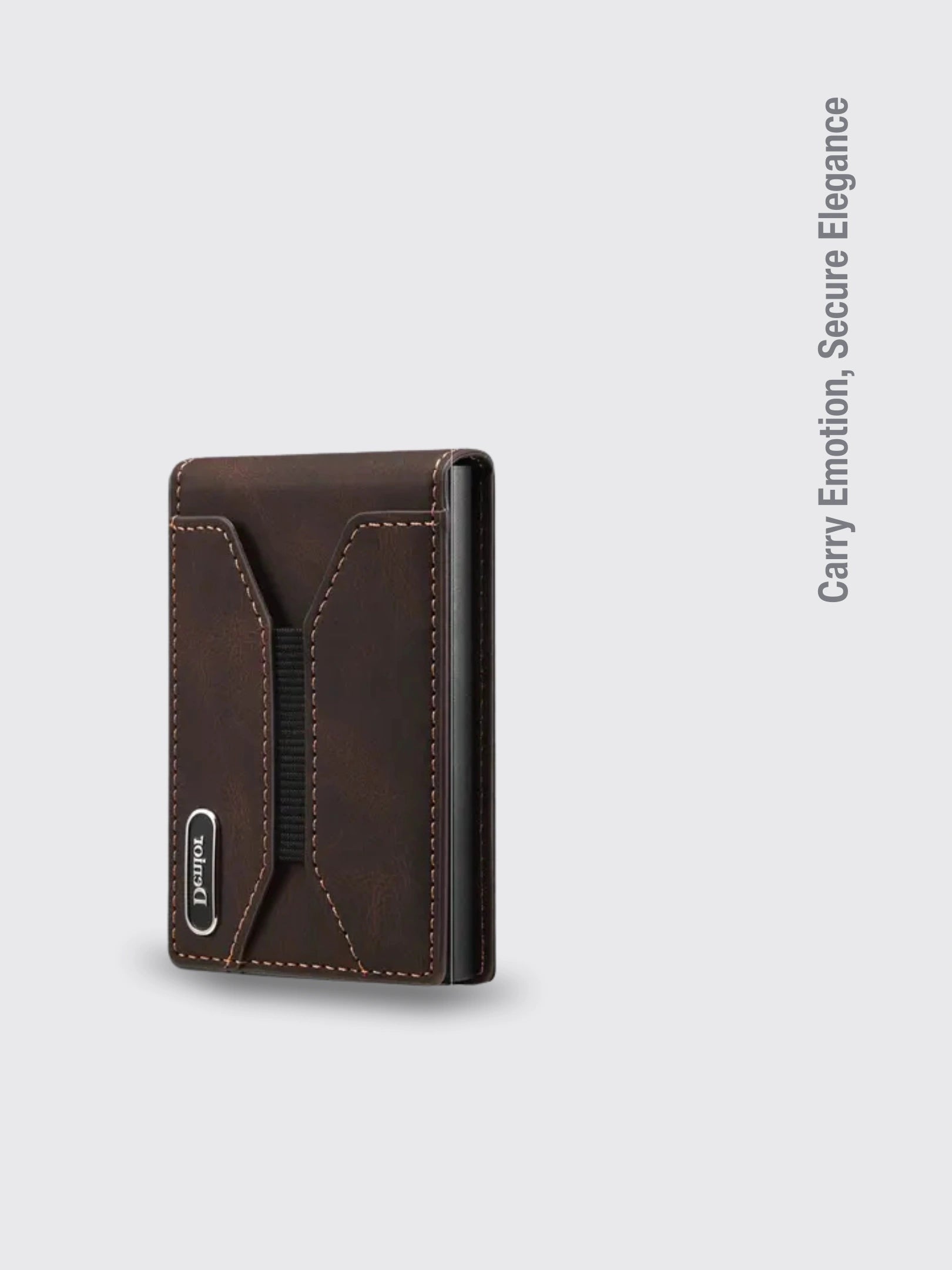 Smooth Leather With Button Brown