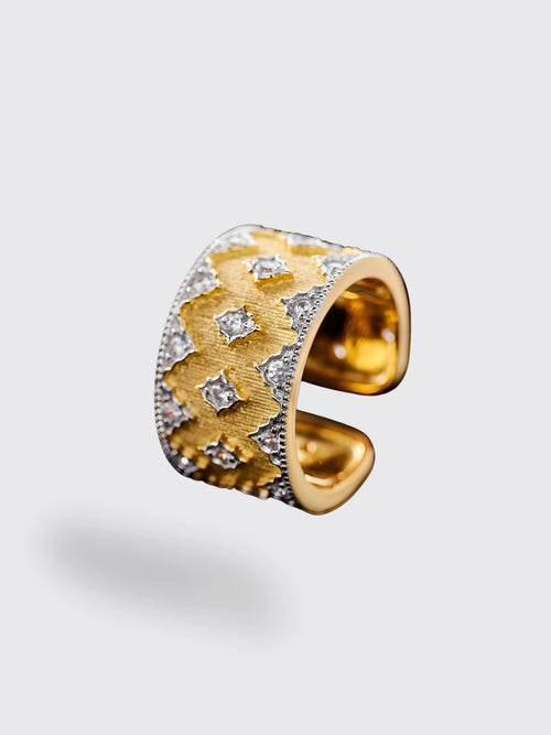 925 Silver-plated Star Wide Edition 925silver goldplated Adjustable opening