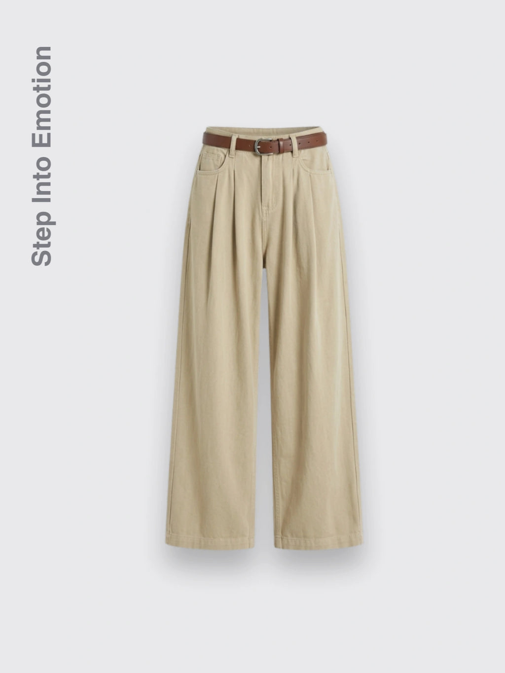 Figure-flattering Drapey Casual Pants Coffee Color L