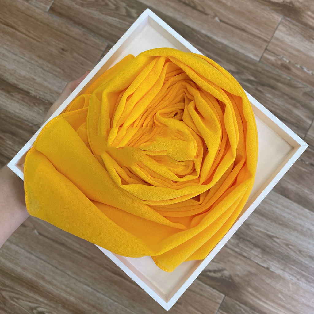 Women's Hijab Solid Pearl Chiffon Scarf Gardenia