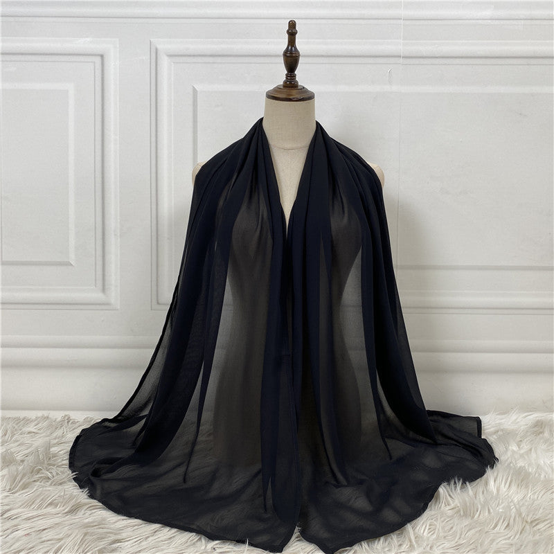 Women's Solid Color Hijab Black One size