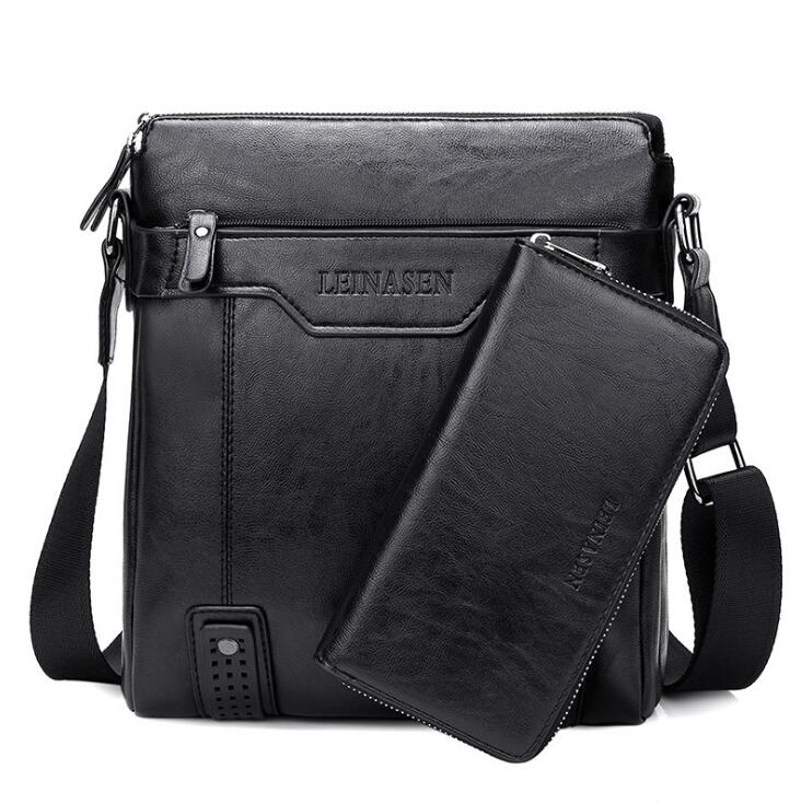 Men Messenger Bags Black set