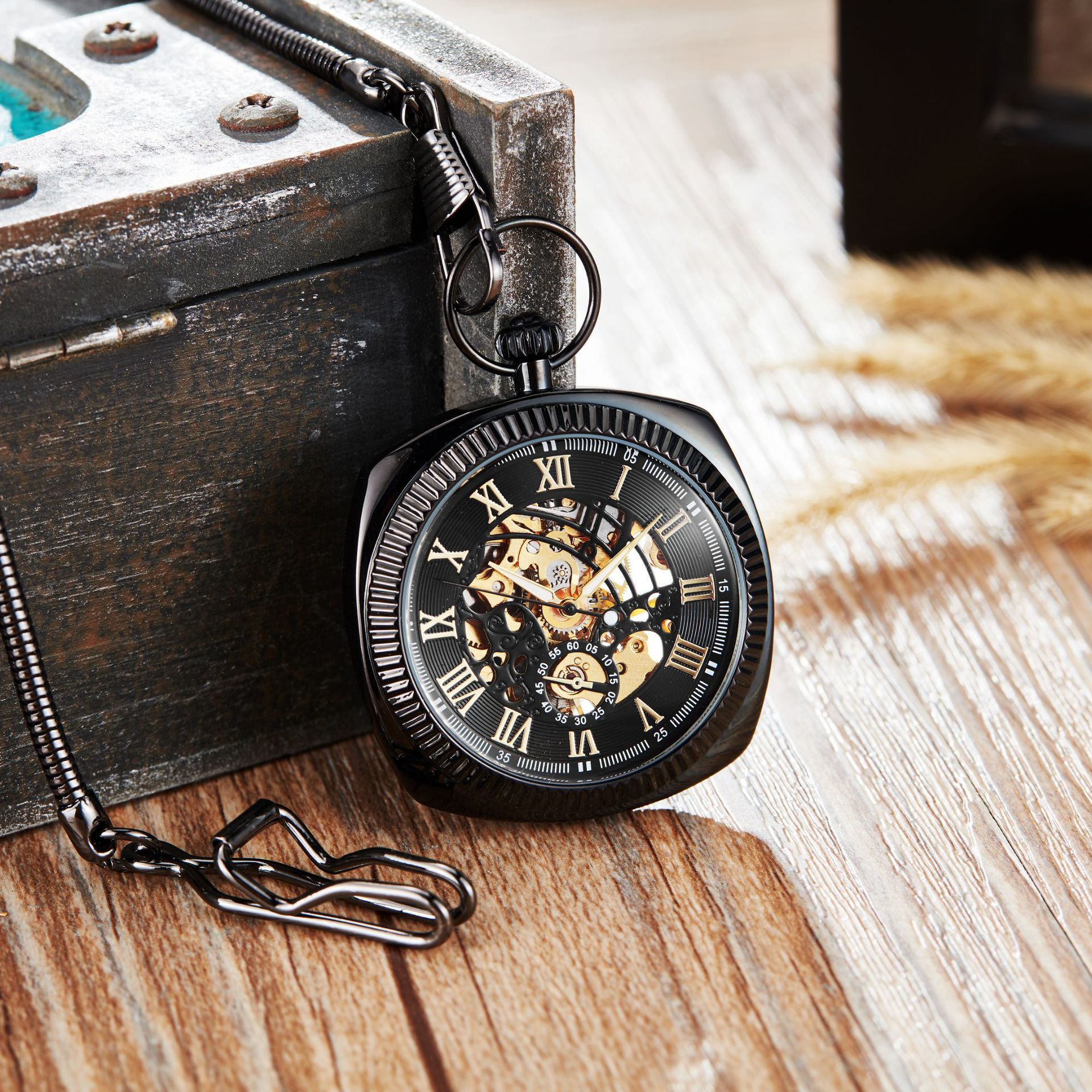 Classic Retro Pocket Watch With A Chain