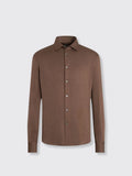 Warm V Neck Long Sleeve Shirt Brown 2XL