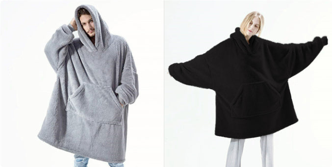 Hoodie Sweatshirt With Big Pocket Wearable Blanket