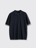 Short-sleeved Polo Shirt Dark Blue L