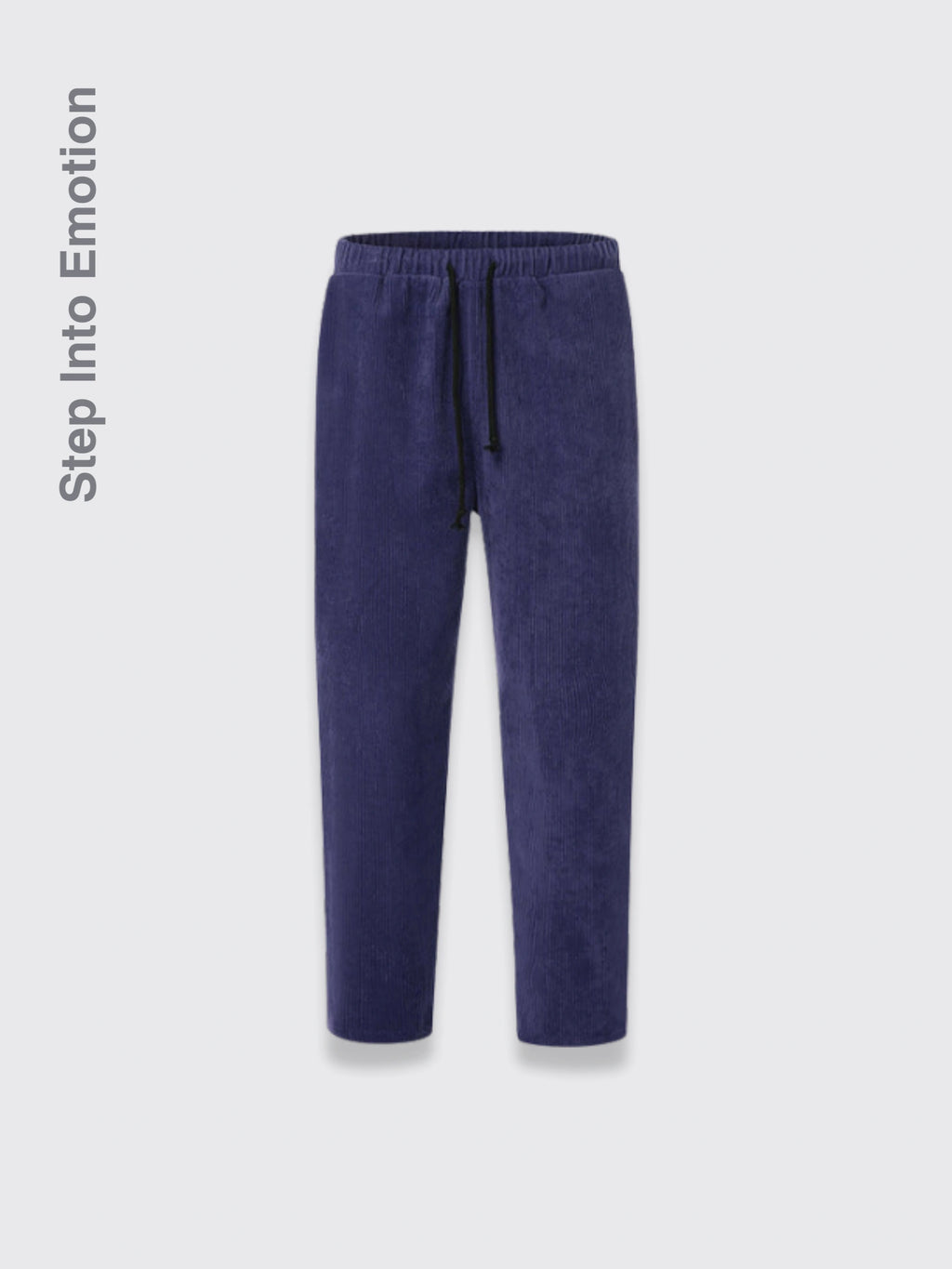 Winter Men Corduroy Pants Streetwear Joggers Blue 3XL