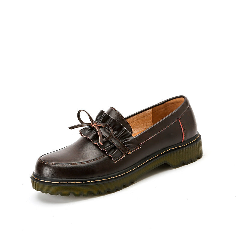 British Style Round Head Leather Shoes