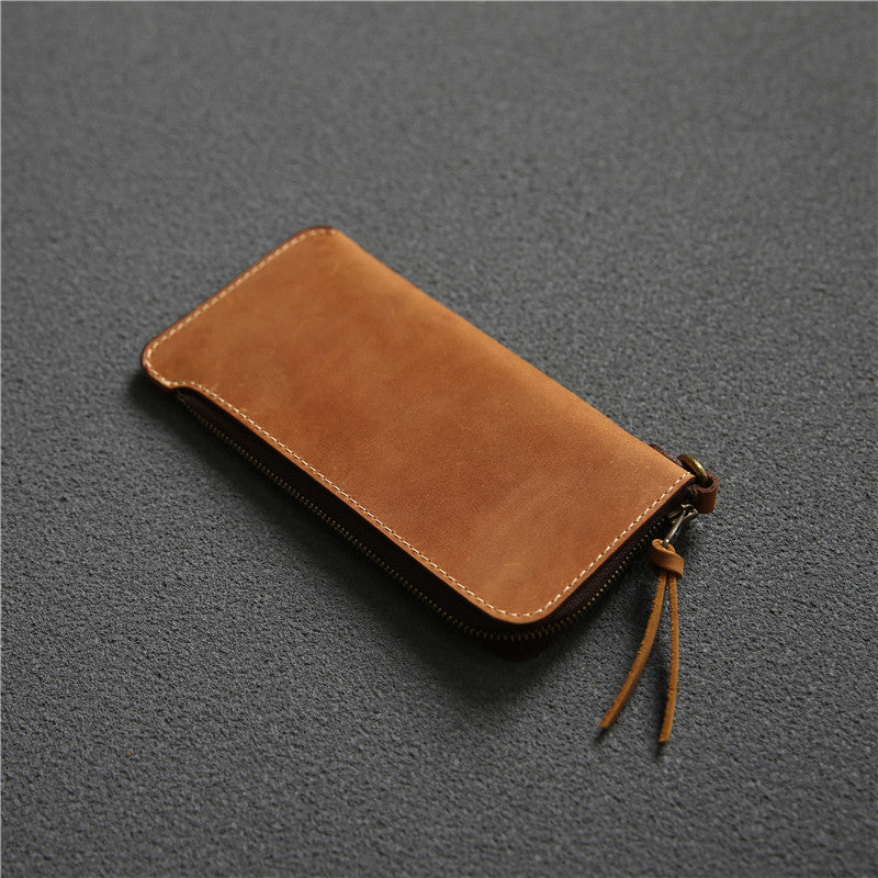 Leather Belt Zipper Wallet
