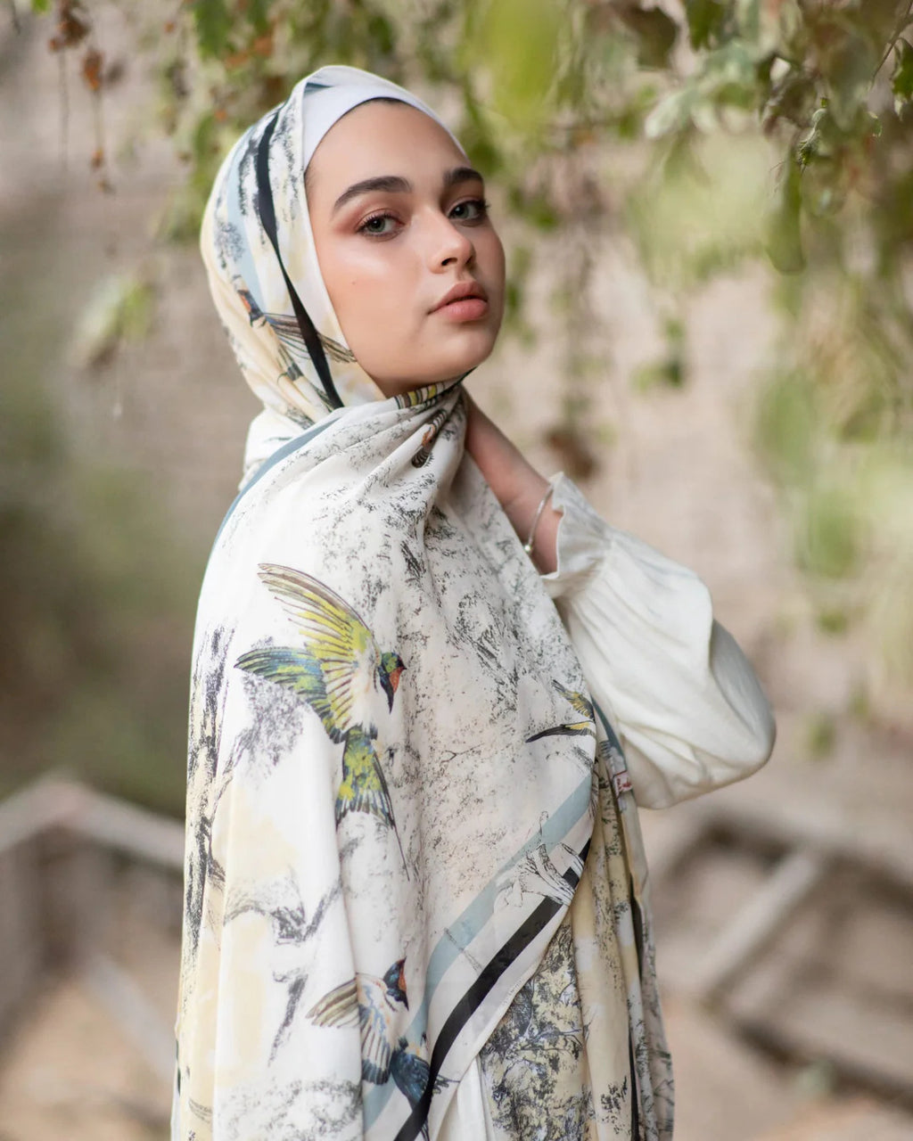 Satin Hijab Printed Shawl Headscarf 46style Above 175cm