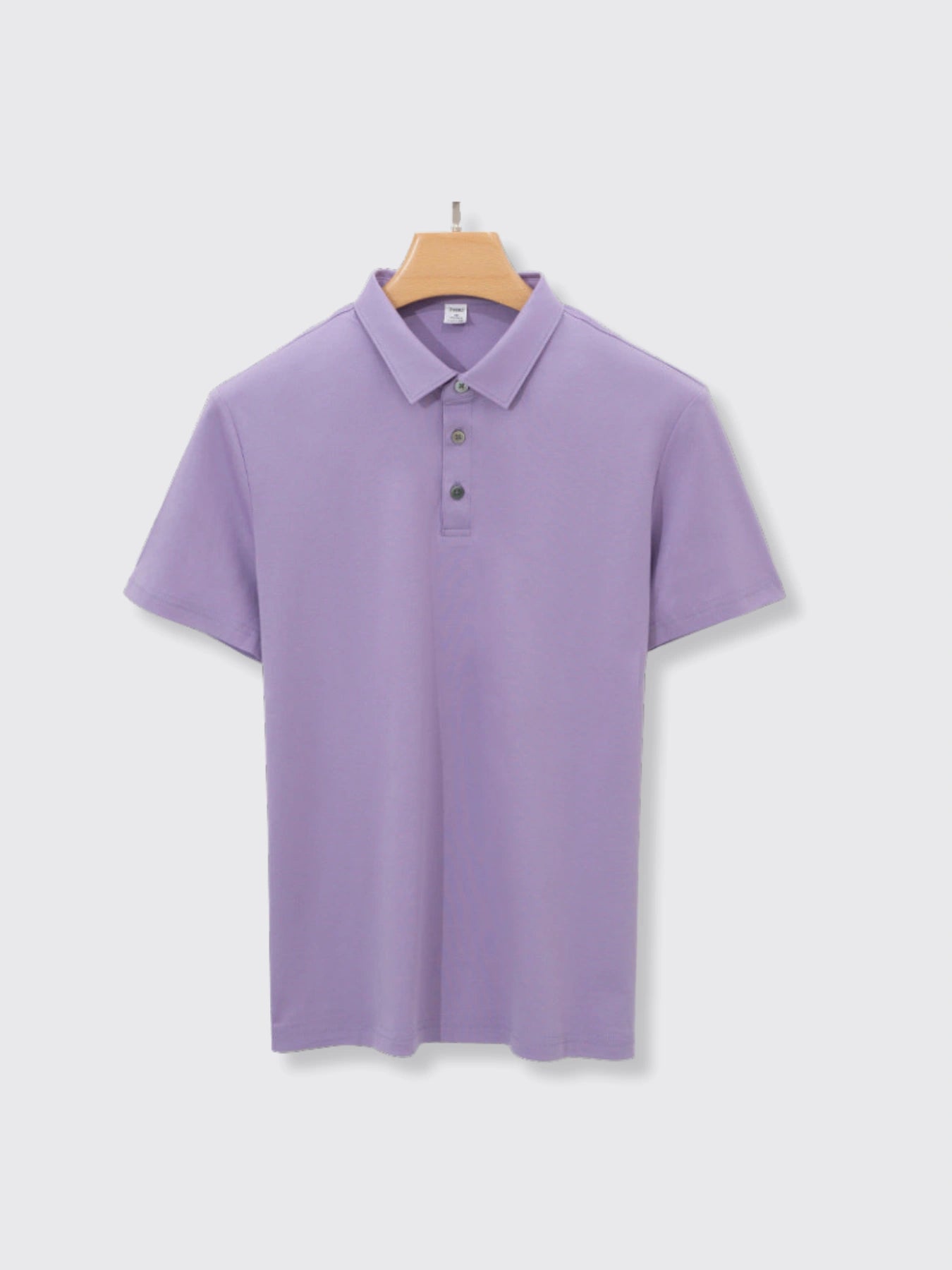 Double-sided Mercerized Cotton Polo Shirt Light Purple 3XL