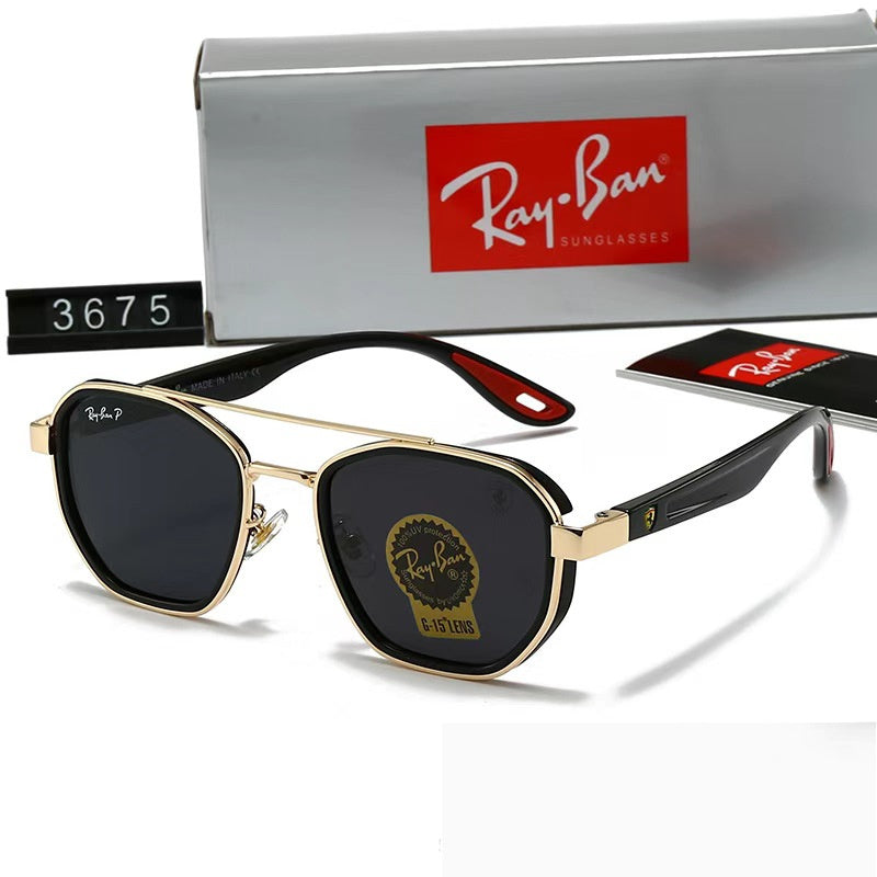 Classic Fashion Sunglasses For Outdoor Casual Street-style Photos Gold Frame Black And Gray