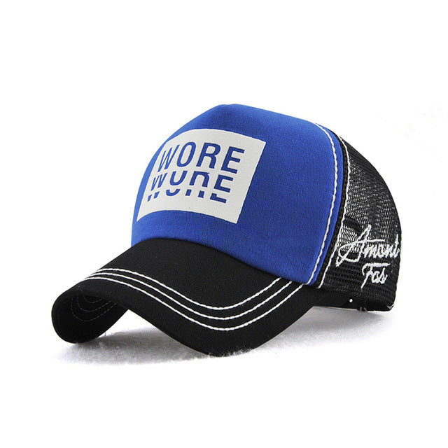 Letter Net Baseball Cap Blue