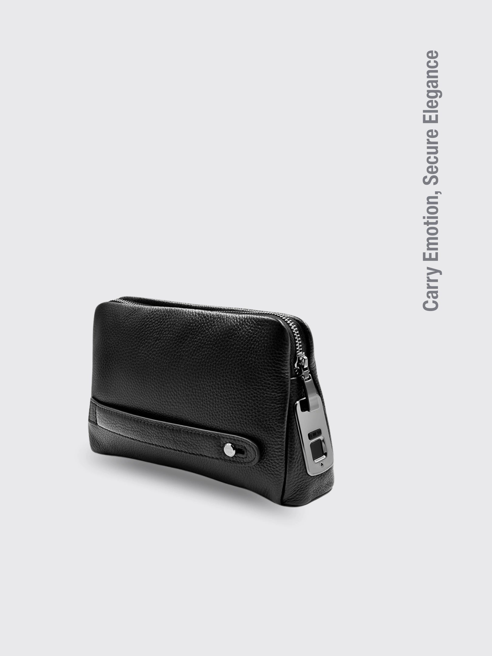 Mens Wallet Fingerprint Lock Bag Black USB charging