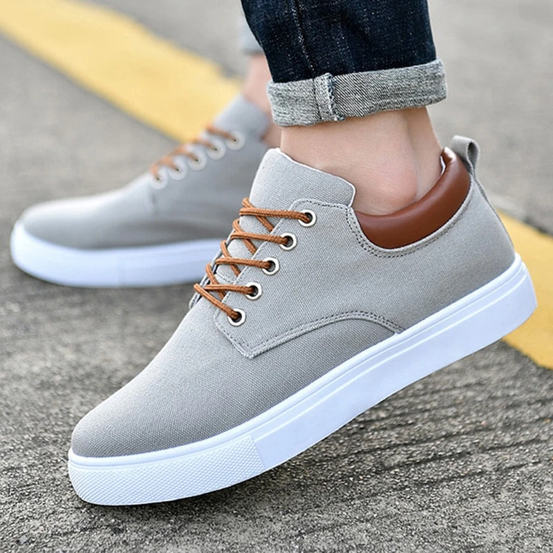 Breathable Mens Casual Canvas Sport Shoes Grey