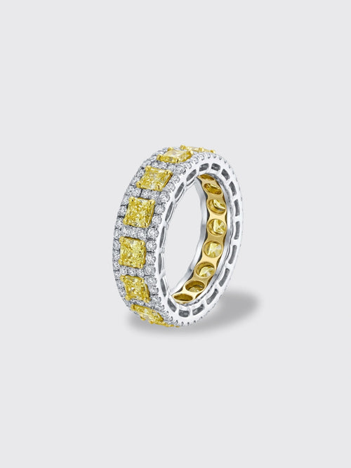 925 Silver Gold Plated Yellow Diamond High Carbon Diamond Ring Yellow HK10