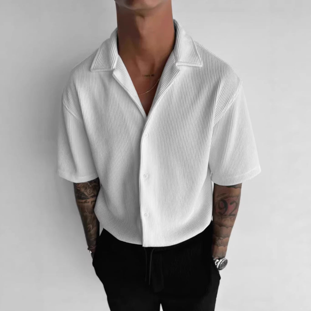 Solid-Color Casual Cardigan Shirt