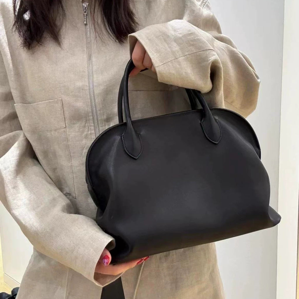 Old Money Style Cowhide Shell Bag