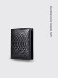 Men's Short Casual Leather Large Capacity Horizontal Wallet Horizontal Black