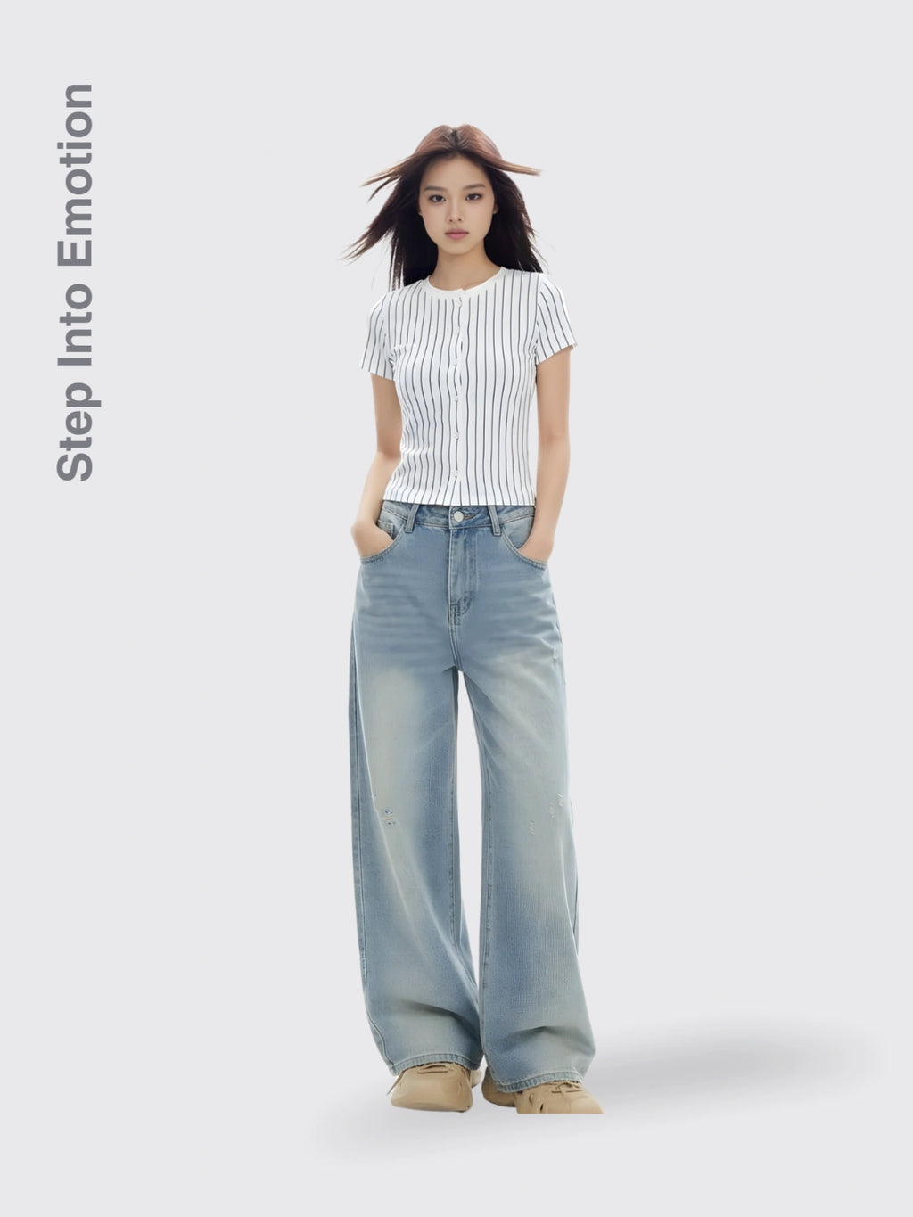 Wide-leg Pants With A Curled Hem