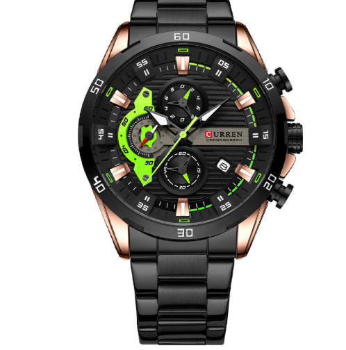 Round Quartz Watch A Stylish Timepiece Rose Shell Black