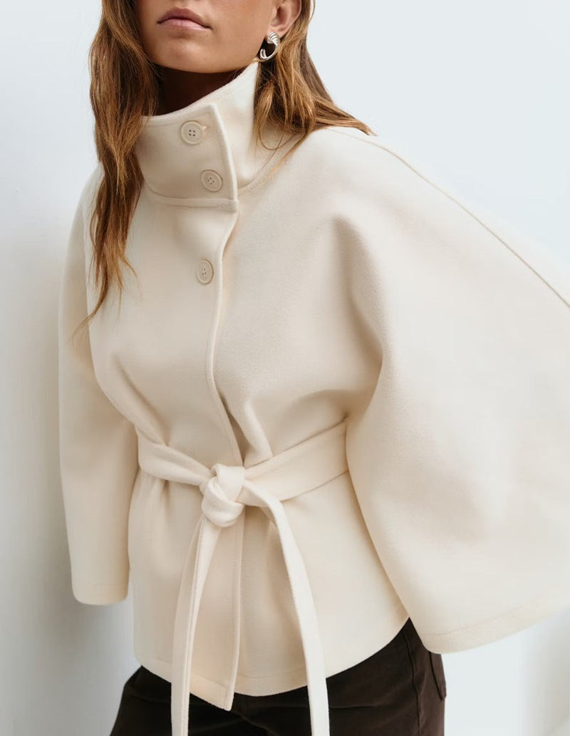 Elegant Button Top Trench Coat White