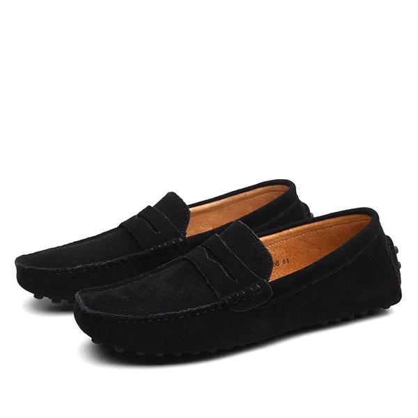 Suade Driver Loafers Black