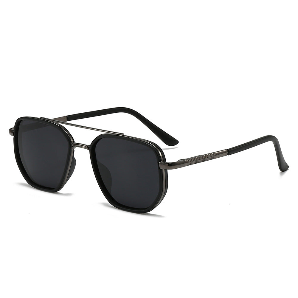 New UV-Protective Chanel-Style Metal Sunglasses For Men Sand Black