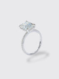 4 Karat Radiant925 Silver Moissanite Ring US Size 10 White Gold Color