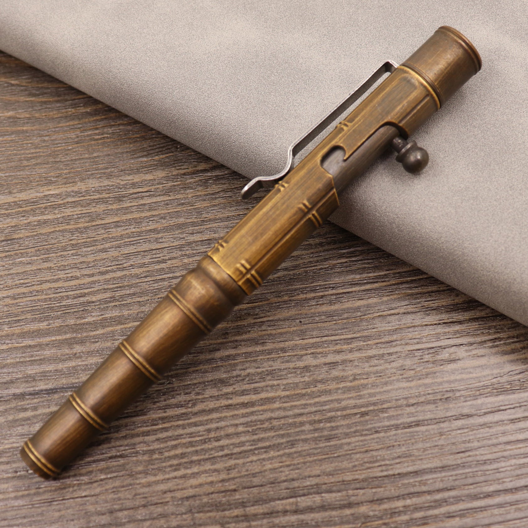 Retro Pure Copper Bolt Type Metal Tactical Pen Retro Tactical Pen