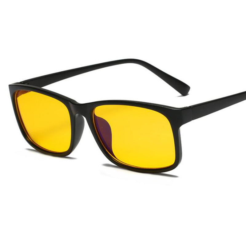 Anti-blue glasses student glasses Matte Black Yellow