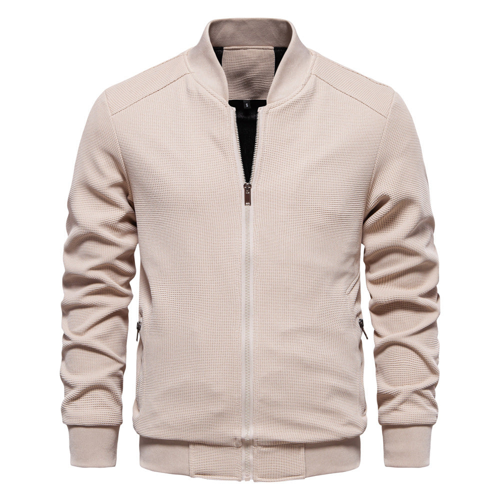Stand Collar Solid Color Jacket