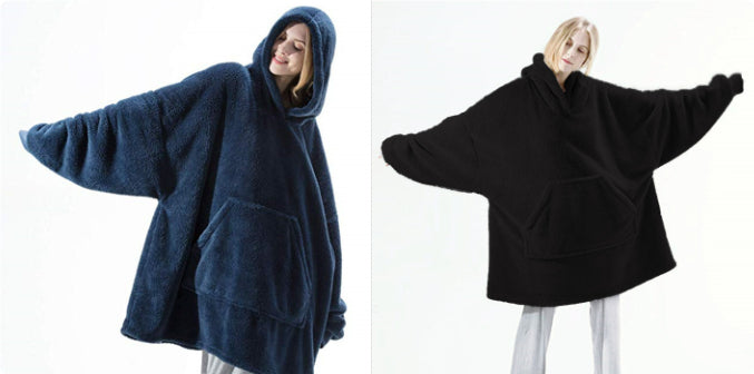 Hoodie Sweatshirt With Big Pocket Wearable Blanket