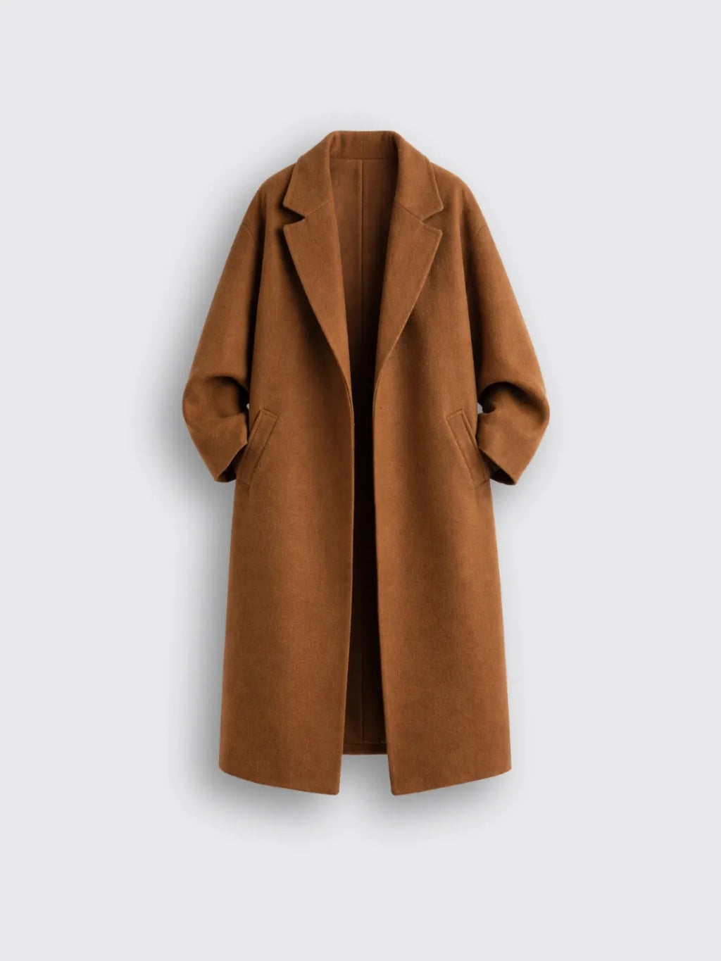 Casual Long Jacket With Pockets Dark Maroon L