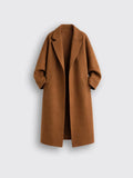 Casual Long Jacket With Pockets Dark Maroon L