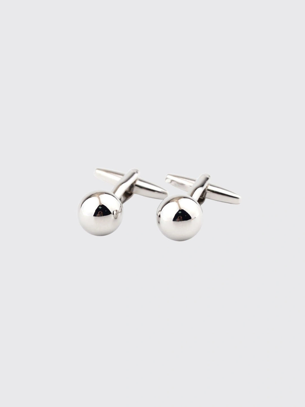 Silver Steel Ball Shape Metal Cufflinks
