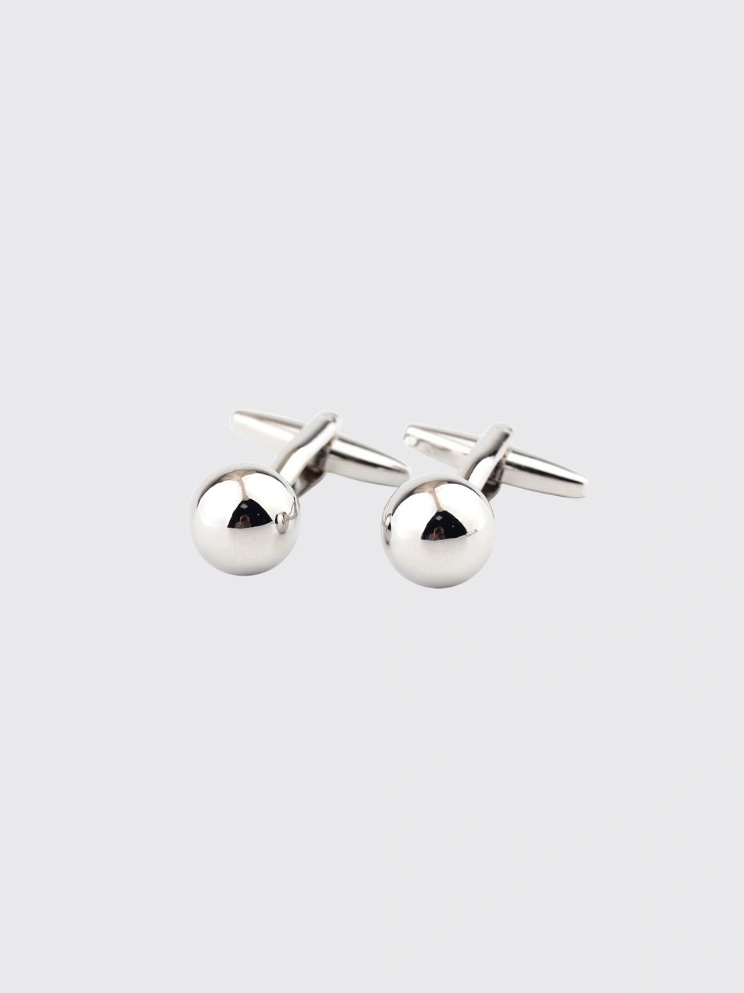 Silver Steel Ball Shape Metal Cufflinks