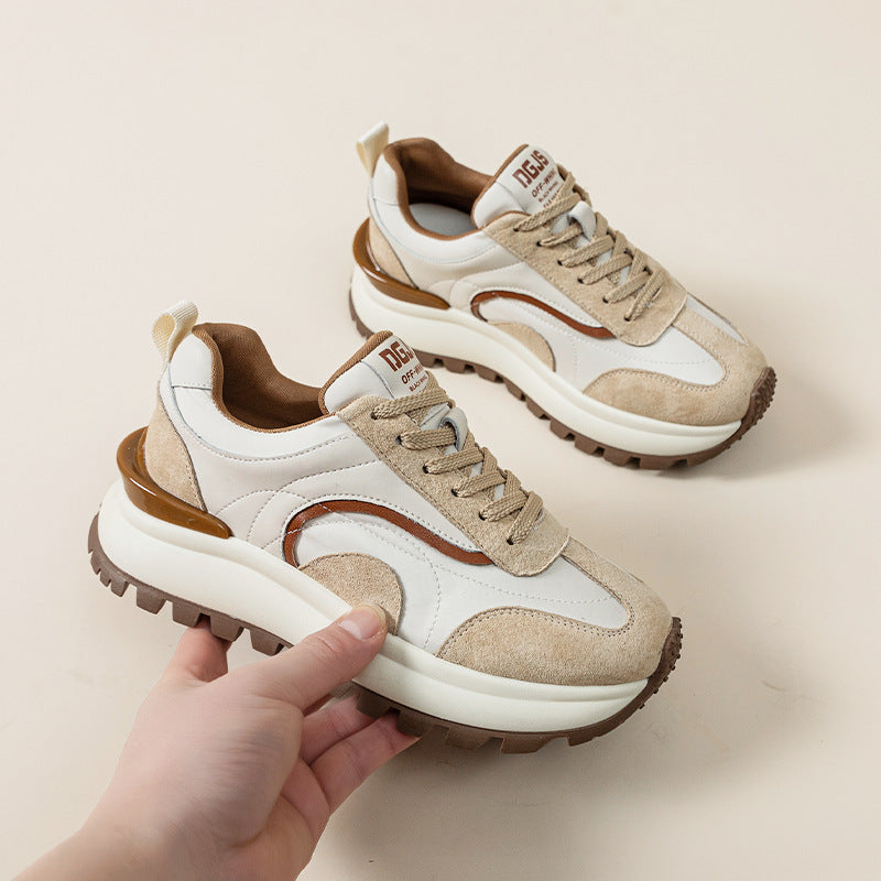 Leather Platform Sports Casual Shoes