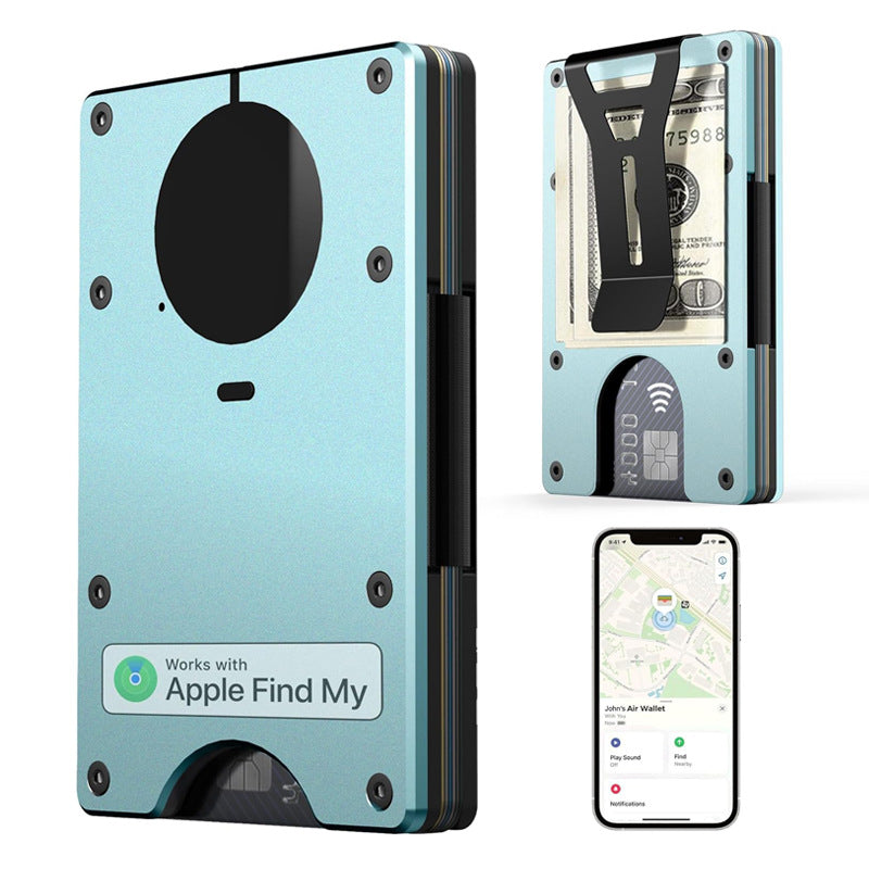 A Minimalist Wallet With Built-in Airtag Chip Light Green