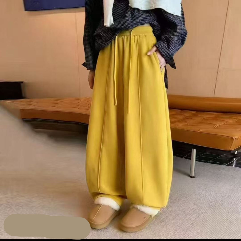 Cropped Tapered Pants For Women Rich Yellow