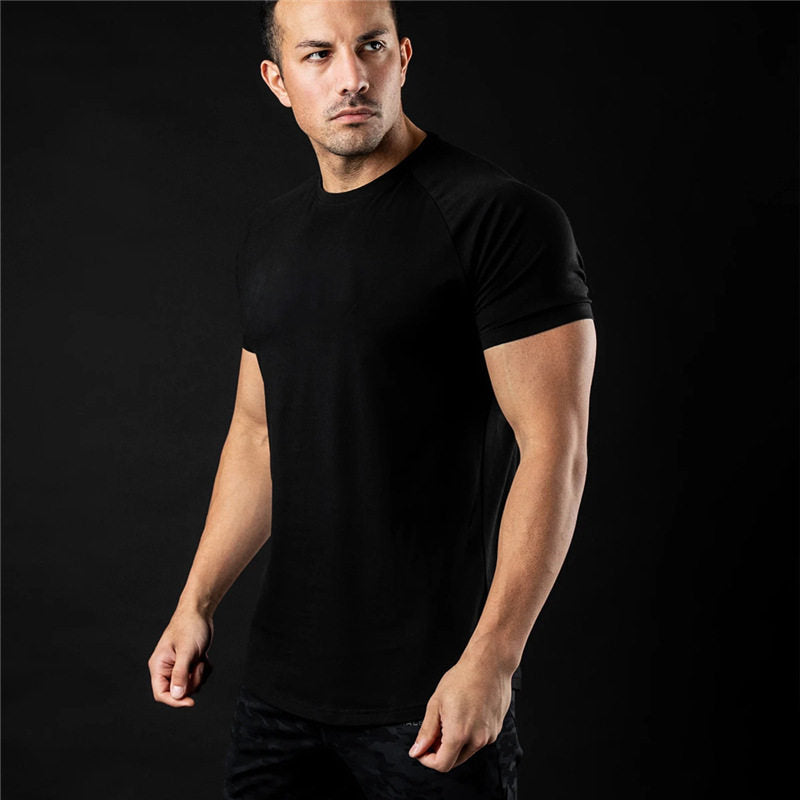 Crew-neck Short-sleeve Shirt Black Without arm pocket