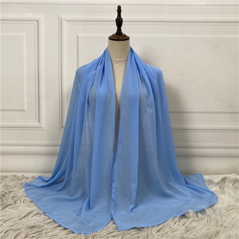 Women's Solid Color Hijab Blue One size