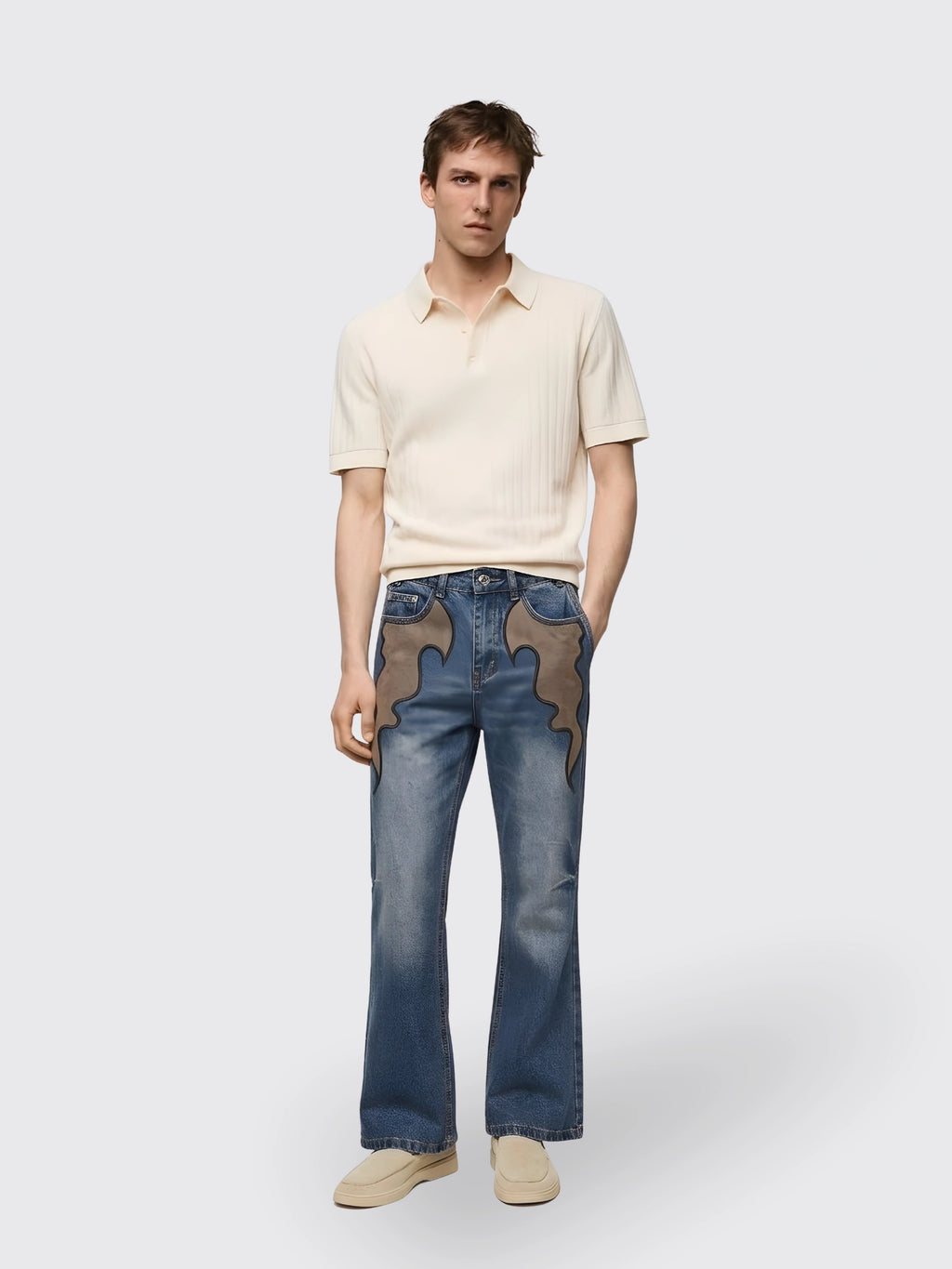 Fashion Horn Denim Pants Men
