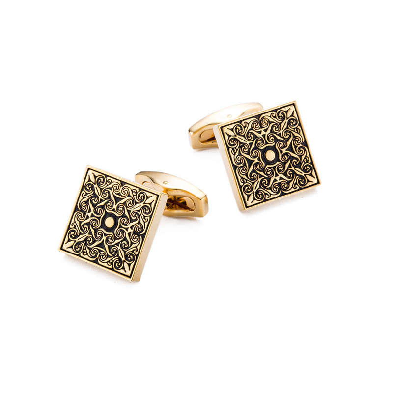 Men's French Shirt Cufflink Simple Gold