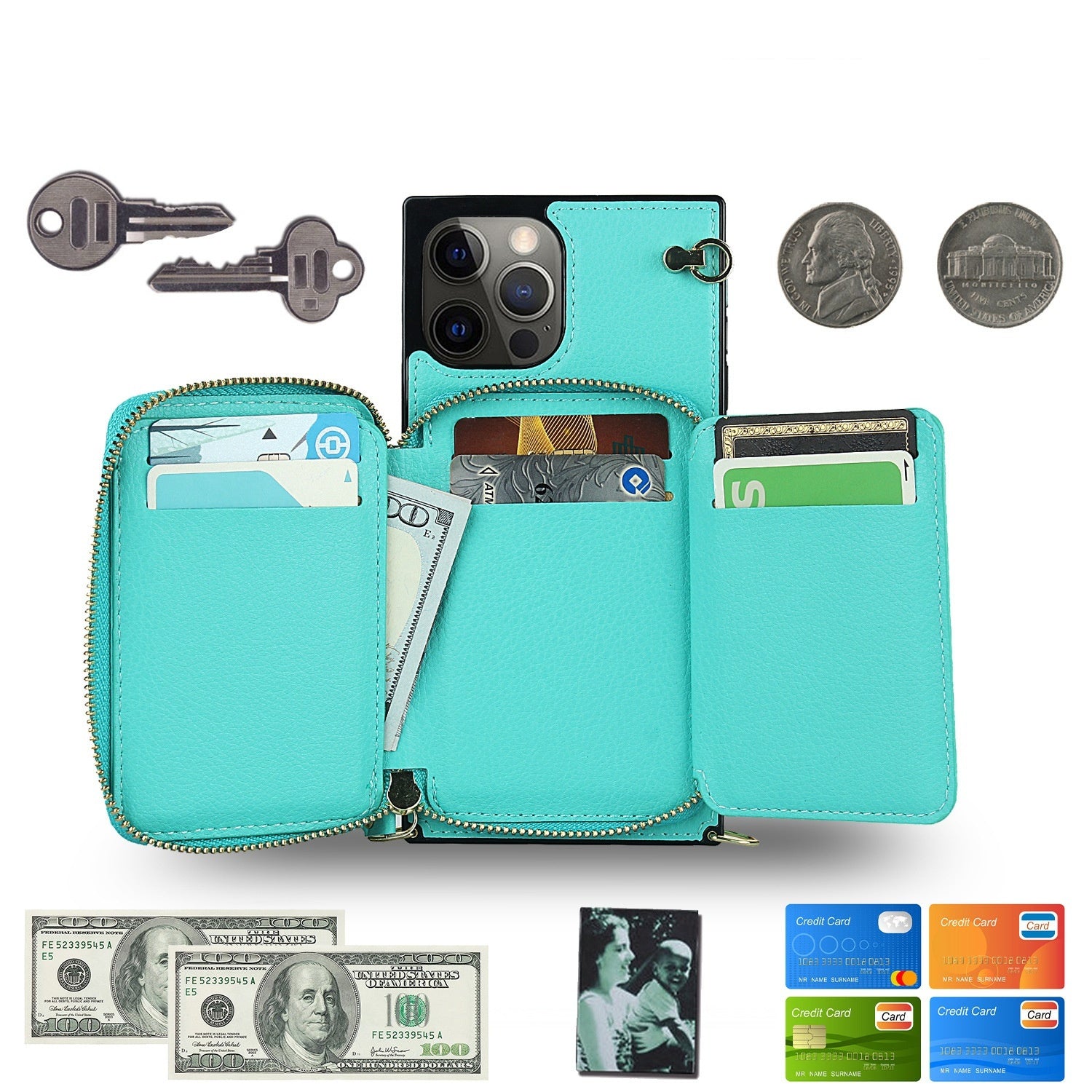 Multi-functional Card-inserting Wallet Phone